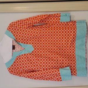 Haley size 6 Orange and Teal Cotton Tunic